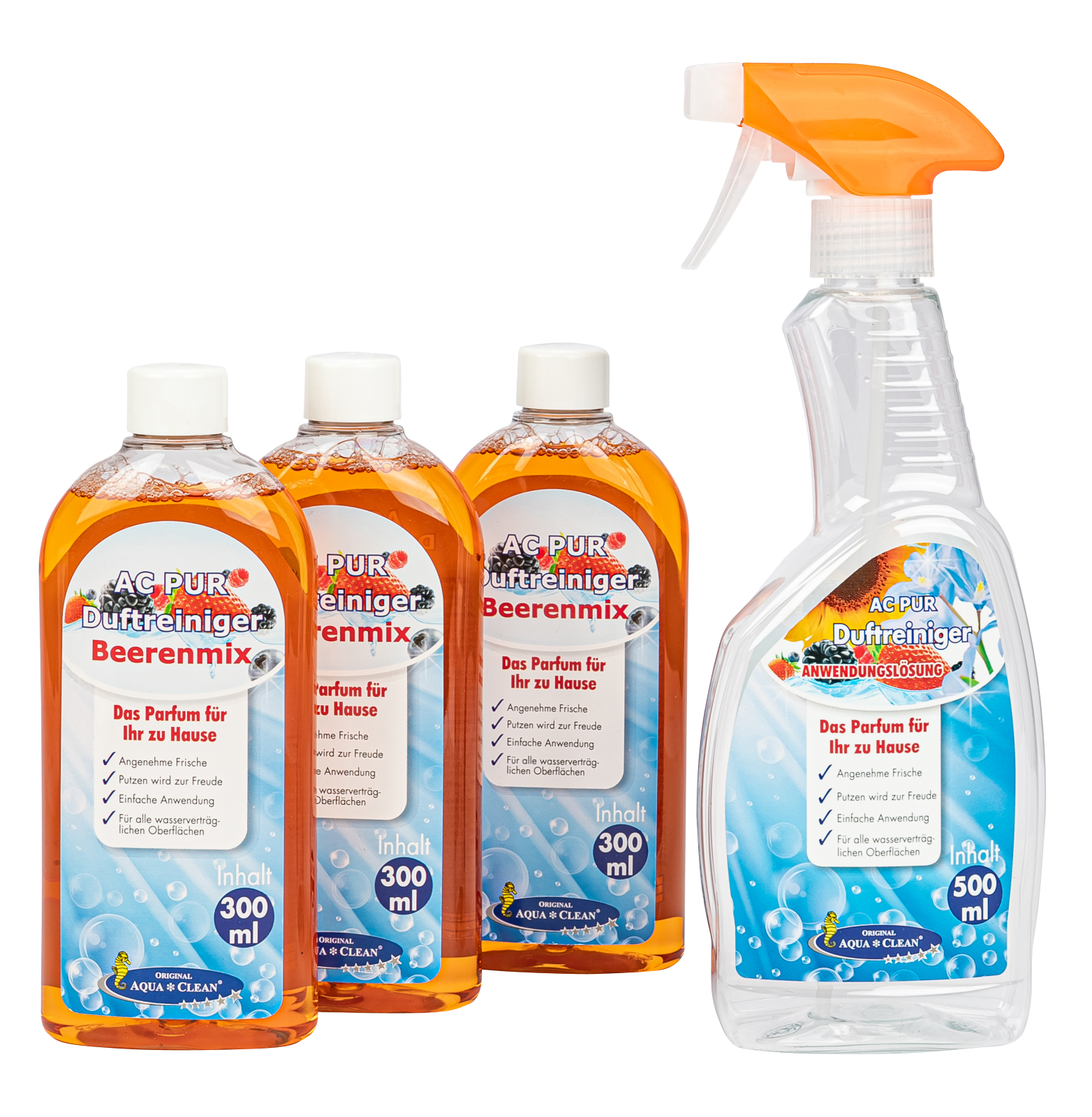 AQUA CLEAN Duftreinger Konzentrat 3x 300ml Beerenmix