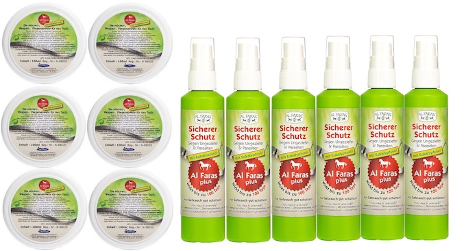AL FARAS Insektenschutz für Umgebung & Oberflächen ! Neu mit Eukalyptusöl ! 12er Set