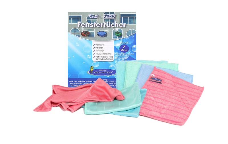 aqua-clean-karat-kristall-fenstert-cher-7er-set AQUA CLEAN Kristall Karat Fenstertücher Systemreinigung 7tlg.