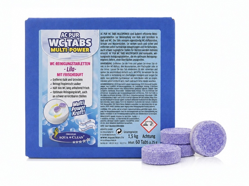 AQUA CLEAN PUR WC Tabs Multi-Power kraftvolle Reinigung mit Eukalyptus-Duft 60 Stück
