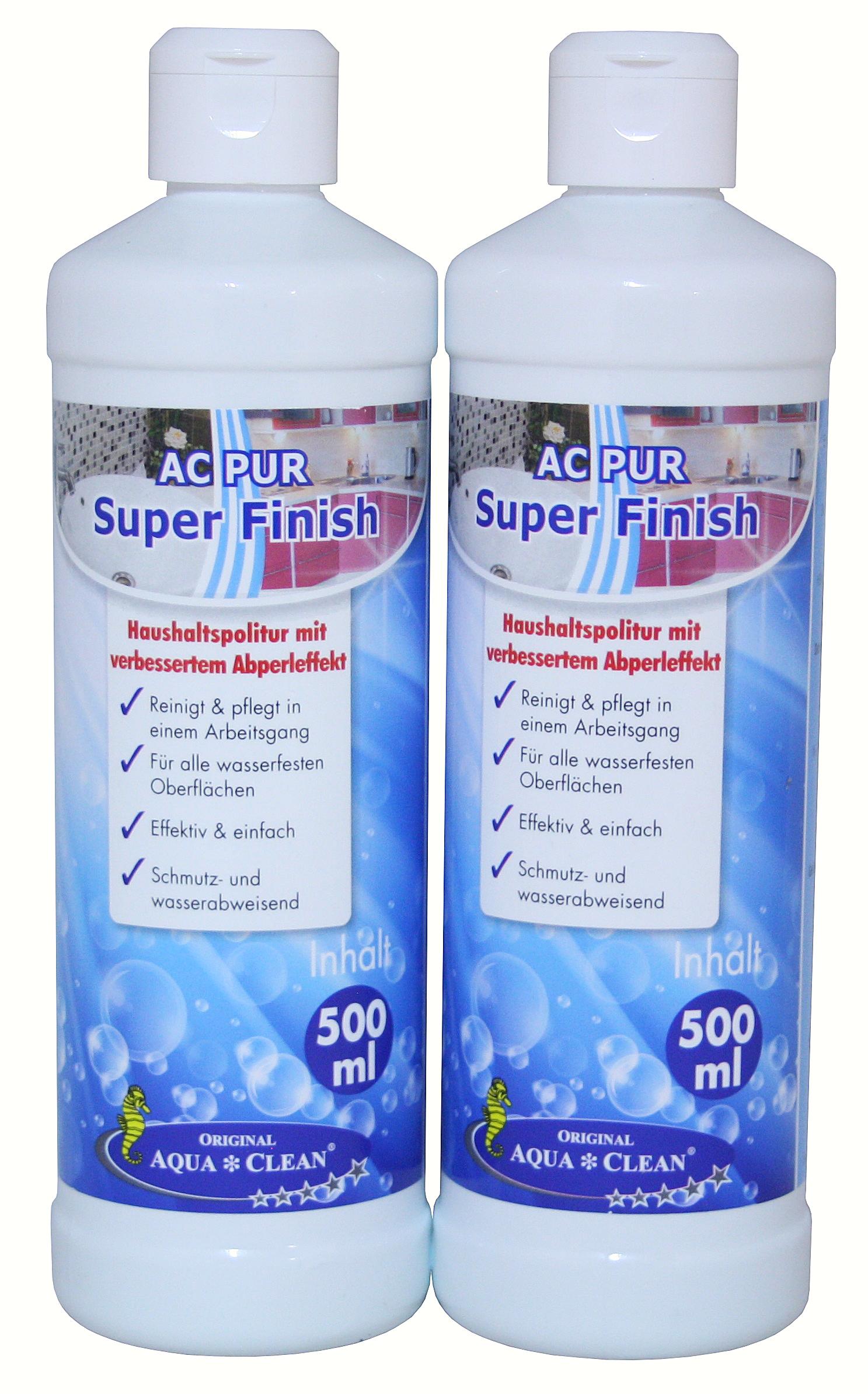 AQUA CLEAN PUR Super Finish Haushaltspolitur mit Langzeiteffekt 2x 500ml