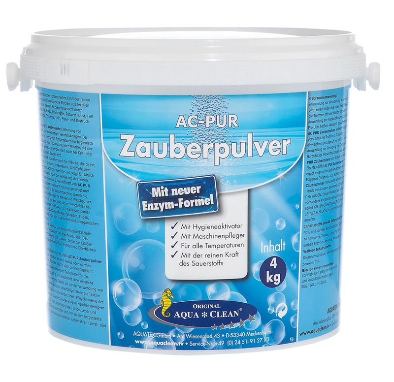 AQUA CLEAN PUR Zauberpulver 4kg Waschkraftverstärker mit neuer Enzym-Formel