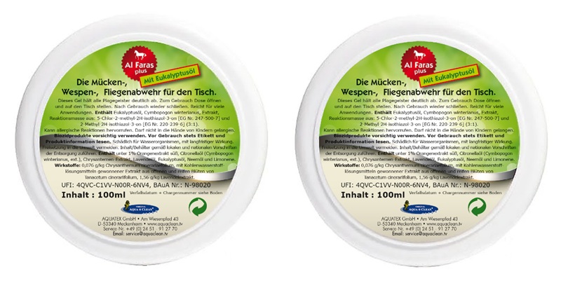 AL FARAS Insektenschutz mit Langzeitwirkung Tisch-Tiegel 2x 100ml 