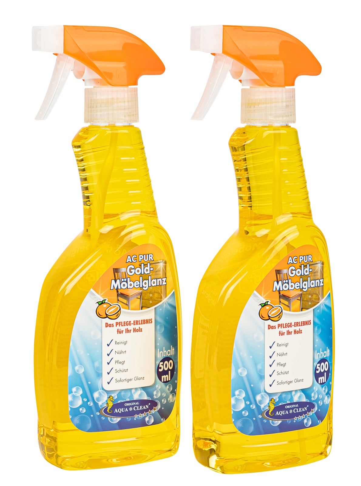 AQUA CLEAN PUR Gold Möbelglanz 2x 500ml