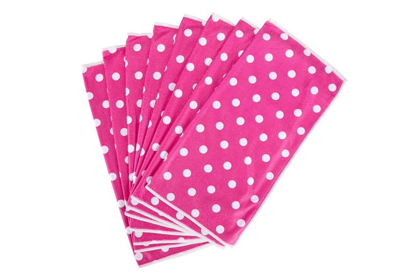 aqua clean mikrofasertücher 8tlg.pünktchen design farbe pink