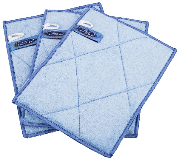 AQUA CLEAN Kristall Duo Web Spültücher mit Prägemotiv 3tlg. Seepferdchen Blau