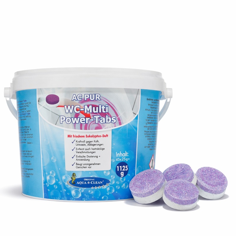 AC PUR WC Multi Power Tabs mit frischem Eukalyptus-Duft zur kraftvollen Reinigung von Kalk, Urinstein und hartnäckigen Ablagerungen im WC