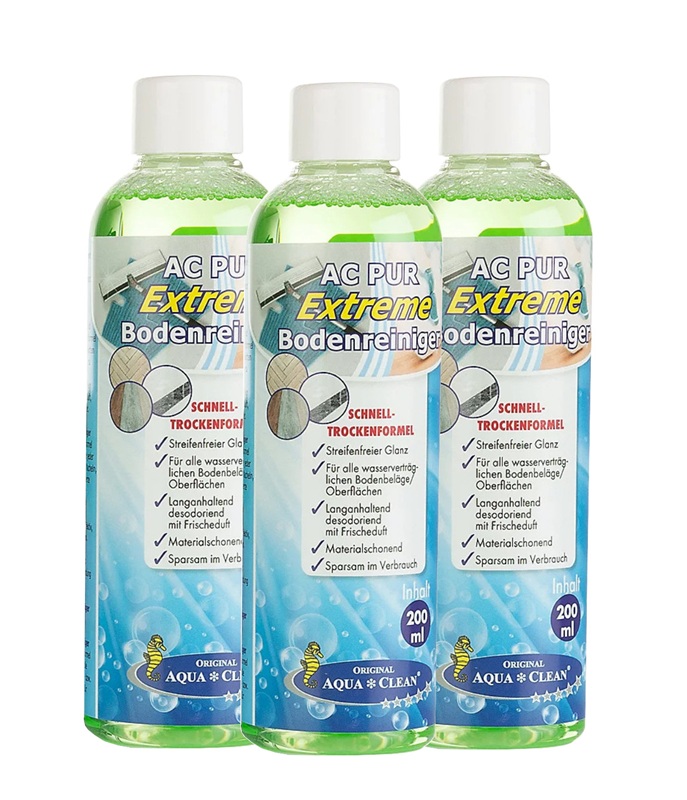 AQUA CLEAN Pur Extreme  Bodenreiniger 3x 200ml Reiniger AQUA CLEAN Pur Extreme  Bodenreiniger 3x 200ml Reiniger