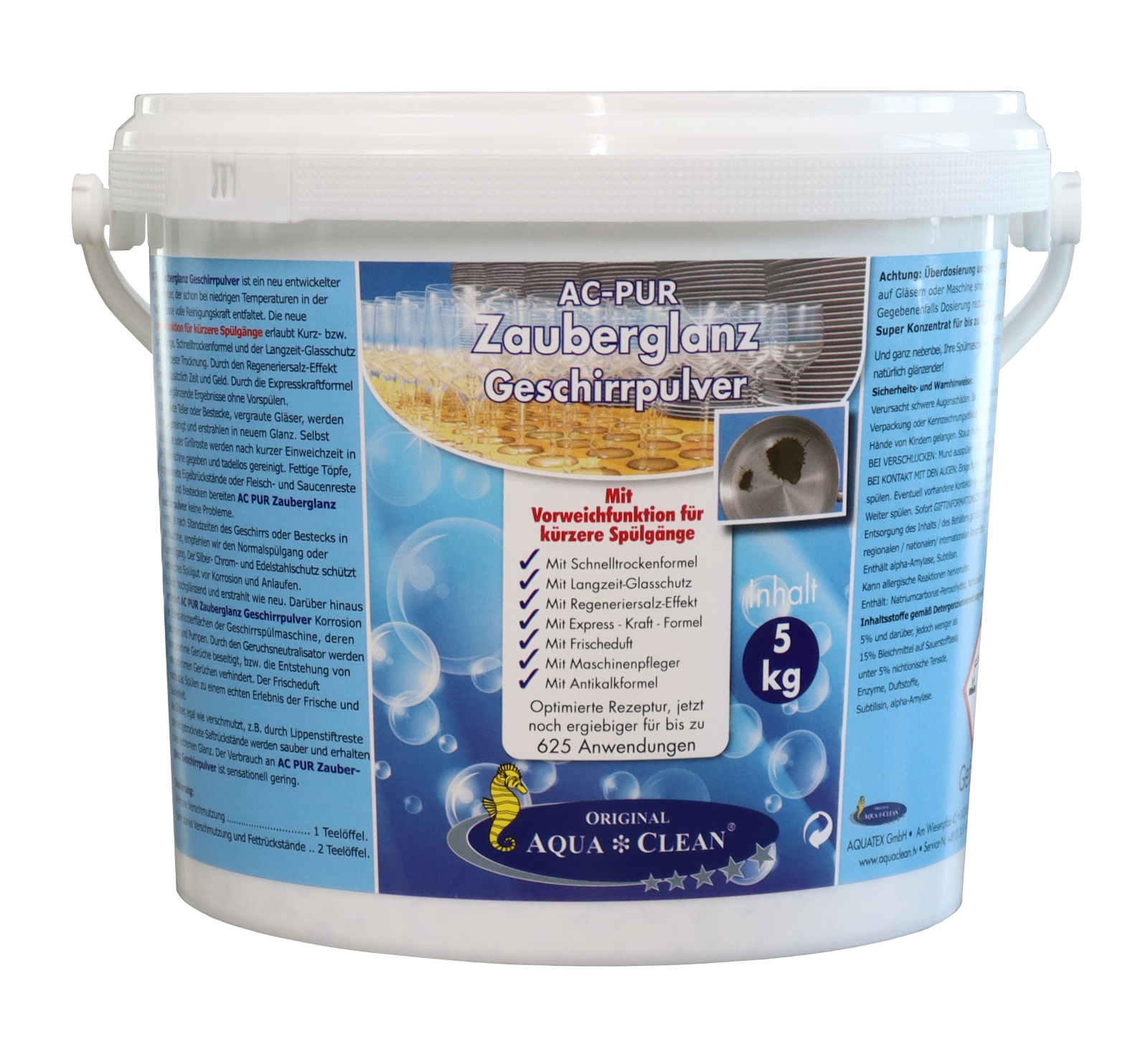 AC-PUR Zauberglanz Geschirrpulver 5 kg neu mit Vorweichfunktion für kürzere Spülgänge