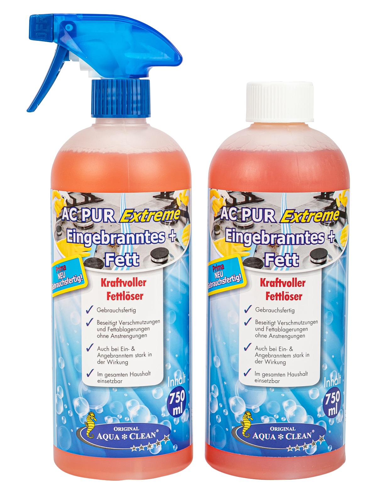 AQUA CLEAN PUR Extreme gegen Eingebranntes & Fett universell einsetzbar 2x 750ml