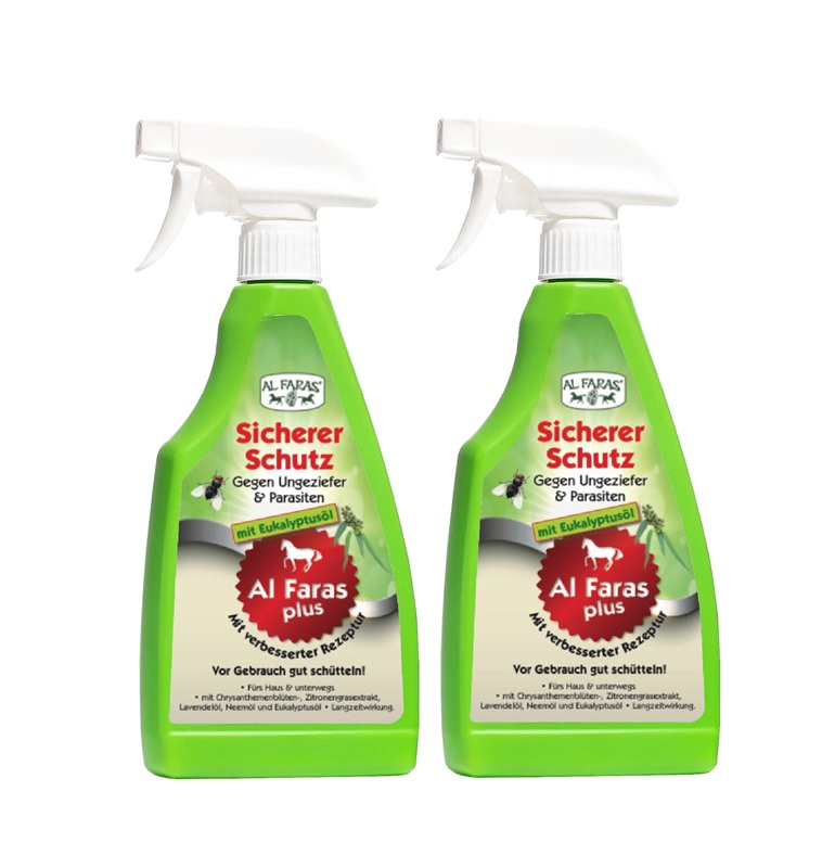 AL FARAS Insektenschutz für Umgebung & Oberflächen 2x 500ml mit Eukalyptusöl ! Neue Rezeptur ! AL FARAS Insektenschutz für Umgebung & Oberflächen 2x 500ml mit Eukalyptusöl ! Neue Rezeptur !