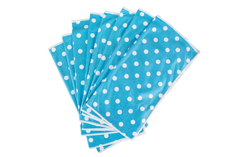 aqua clean mikrofasertücher 8tlg.pünktchen design farbe blau