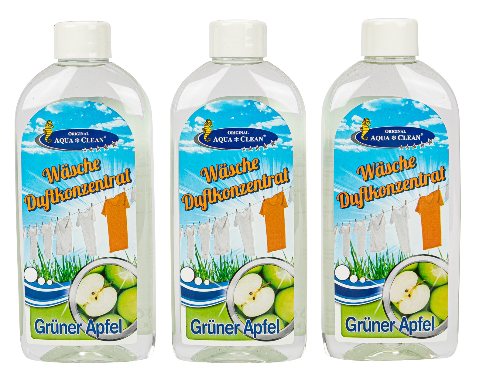AQUA CLEAN Wäsche Duftkonzentrat Grüner Apfel 3x250ml