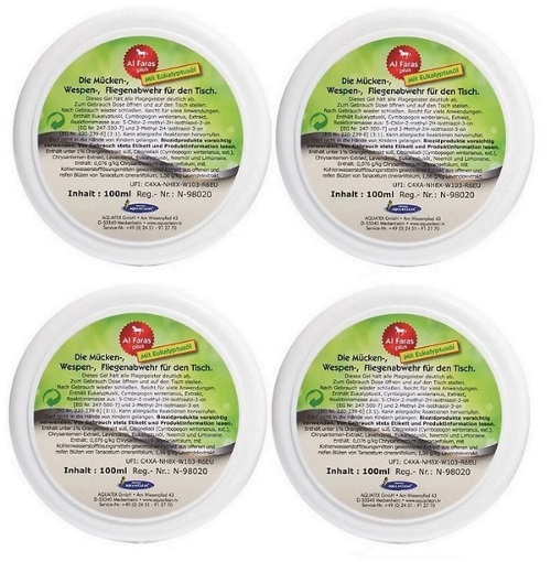 AL FARAS Insektenschutz mit Langzeitwirkung Tisch-Tiegel 4x 100ml