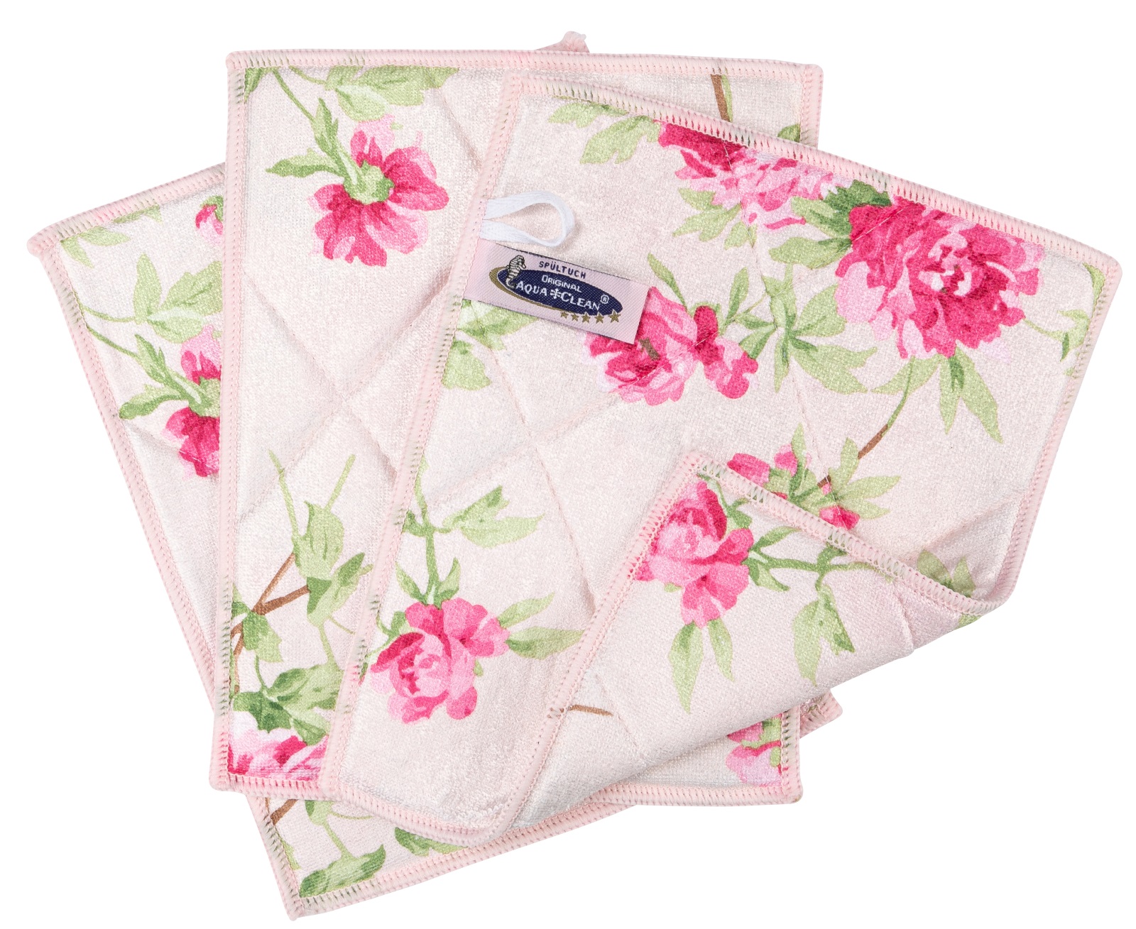AQUA CLEAN Kristall Sonnenschein Spültücher Vintage Rosen Design 3 Stück 