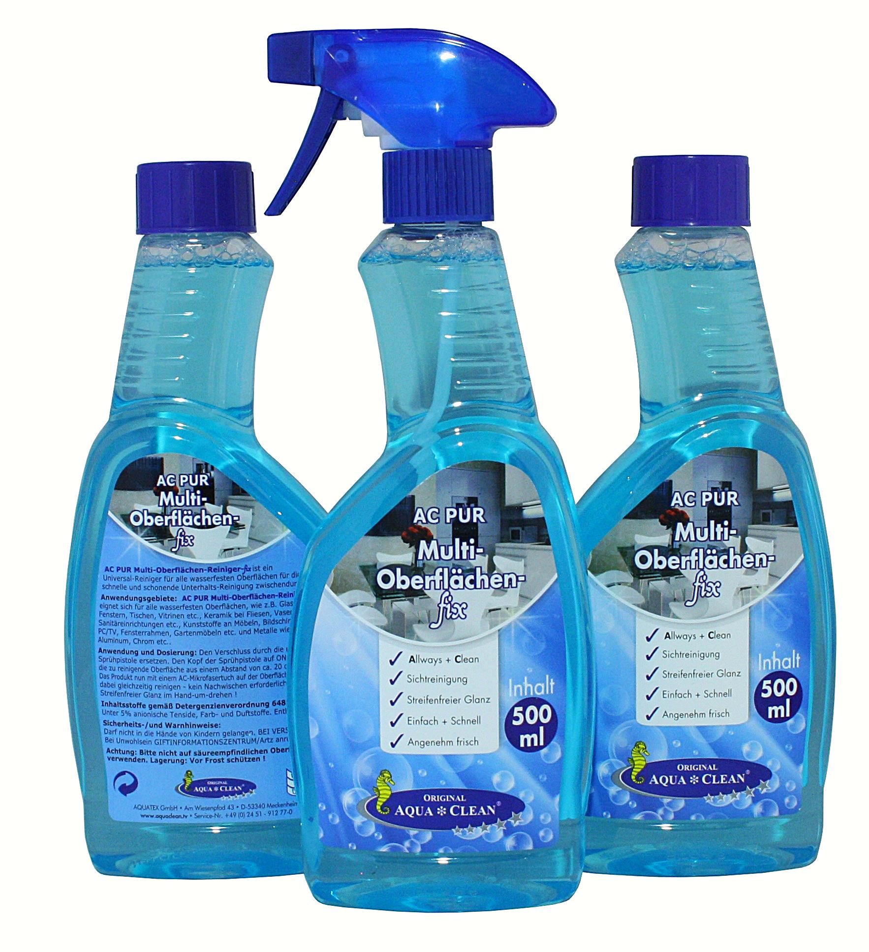 AQUA CLEAN PUR Multi - Oberflächen - fix 3x 500ml