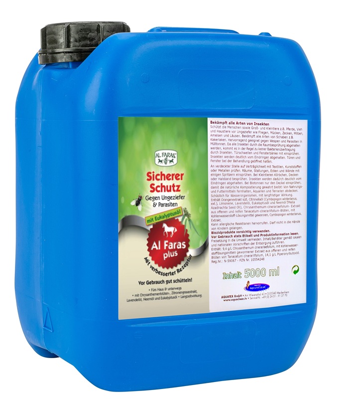 AL FARAS Insektenschutz für Umgebung & Oberflächen 5l mit Eukalyptusöl ! Neue Rezeptur ! AL FARAS Insektenschutz für Umgebung & Oberflächen 5l mit Eukalyptusöl ! Neue Rezeptur !