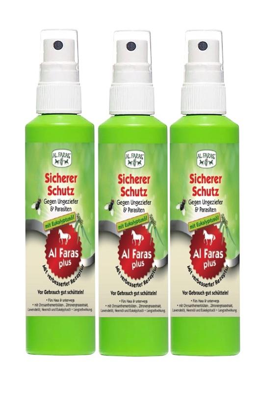AL FARAS Insektenschutz für Umgebung & Oberflächen 3x 100ml mit Eukalyptusöl ! Neue Rezeptur ! AL FARAS Insektenschutz für Umgebung & Oberflächen 3x 100ml mit Eukalyptusöl ! Neue Rezeptur !