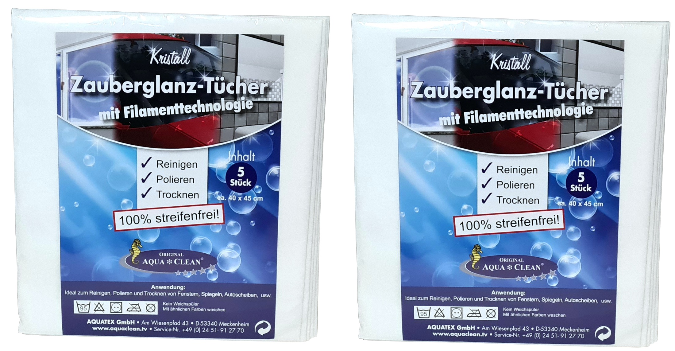 AQUA CLEAN Kristall Zauberglanz -  Tücher mit Filamenttechnologie 2x 5er Set
