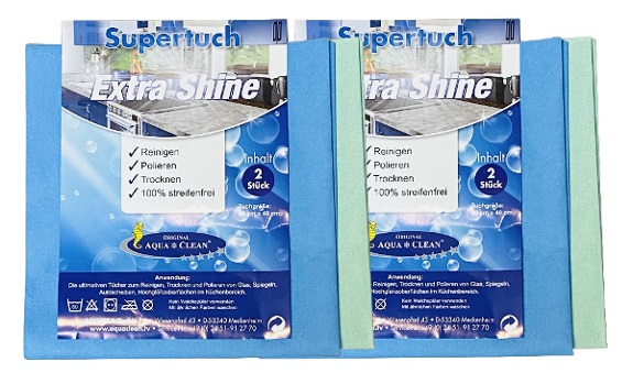 aqua-clean-supertuch-extra-shine-4er-Set AQUA CLEAN Supertuch Extra Shine Reinigen, Polieren & Trocknen 4tlg.
