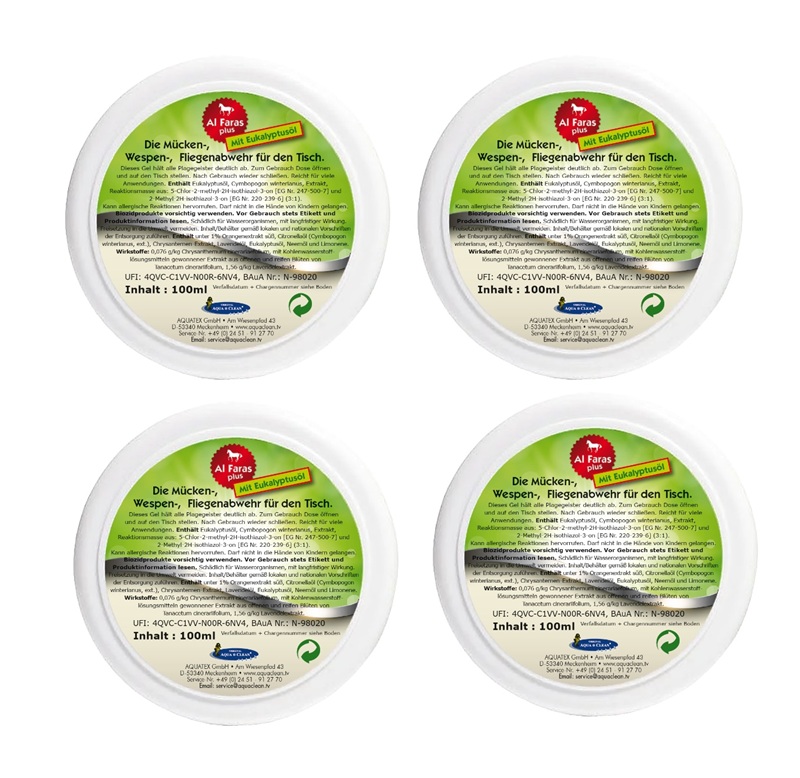 AL FARAS Insektenschutz mit Langzeitwirkung Tisch-Tiegel 4x 100ml