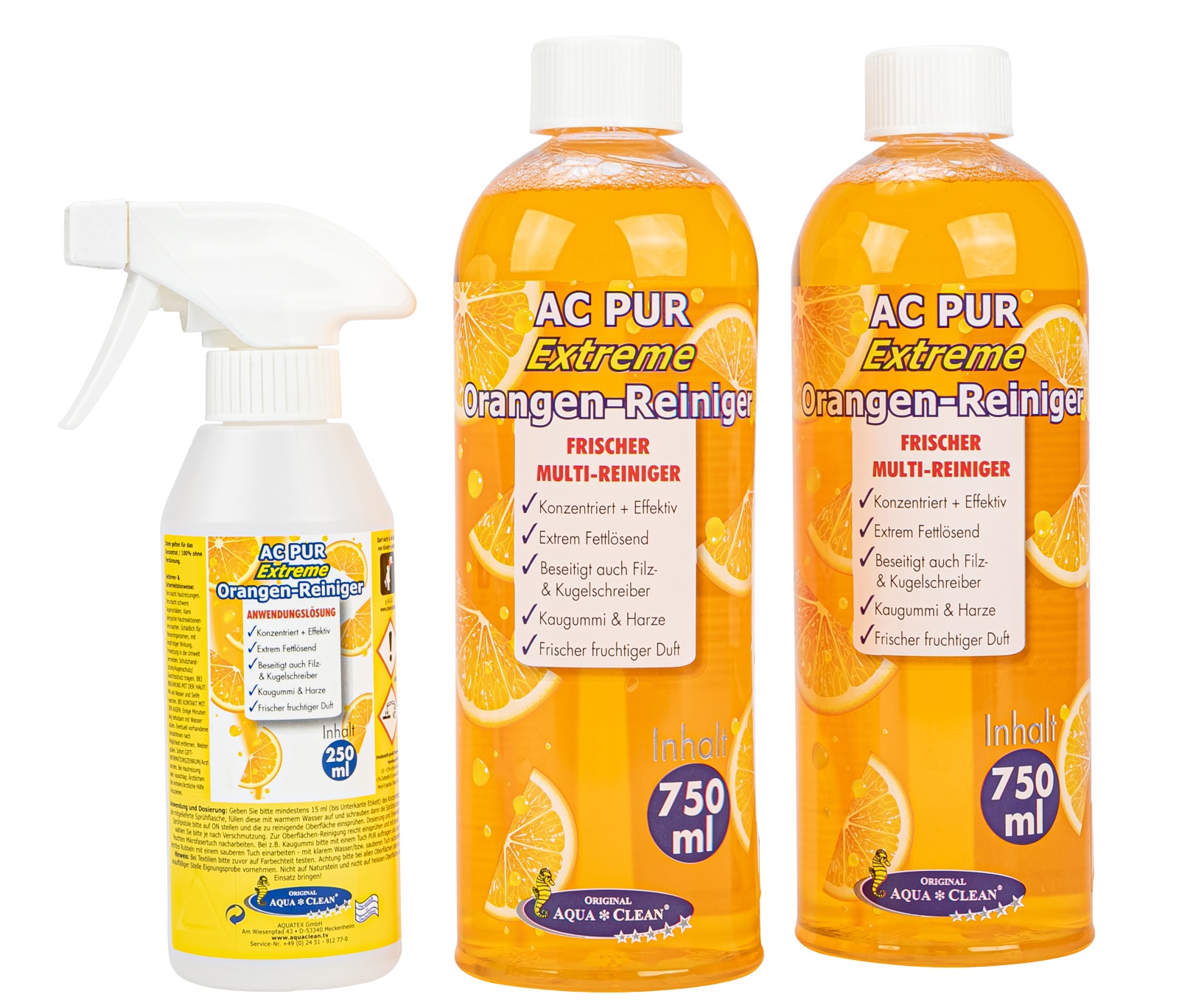 AQUA CLEAN PUR Extreme Orangenreiniger Konzentrat 2 x 750 ml