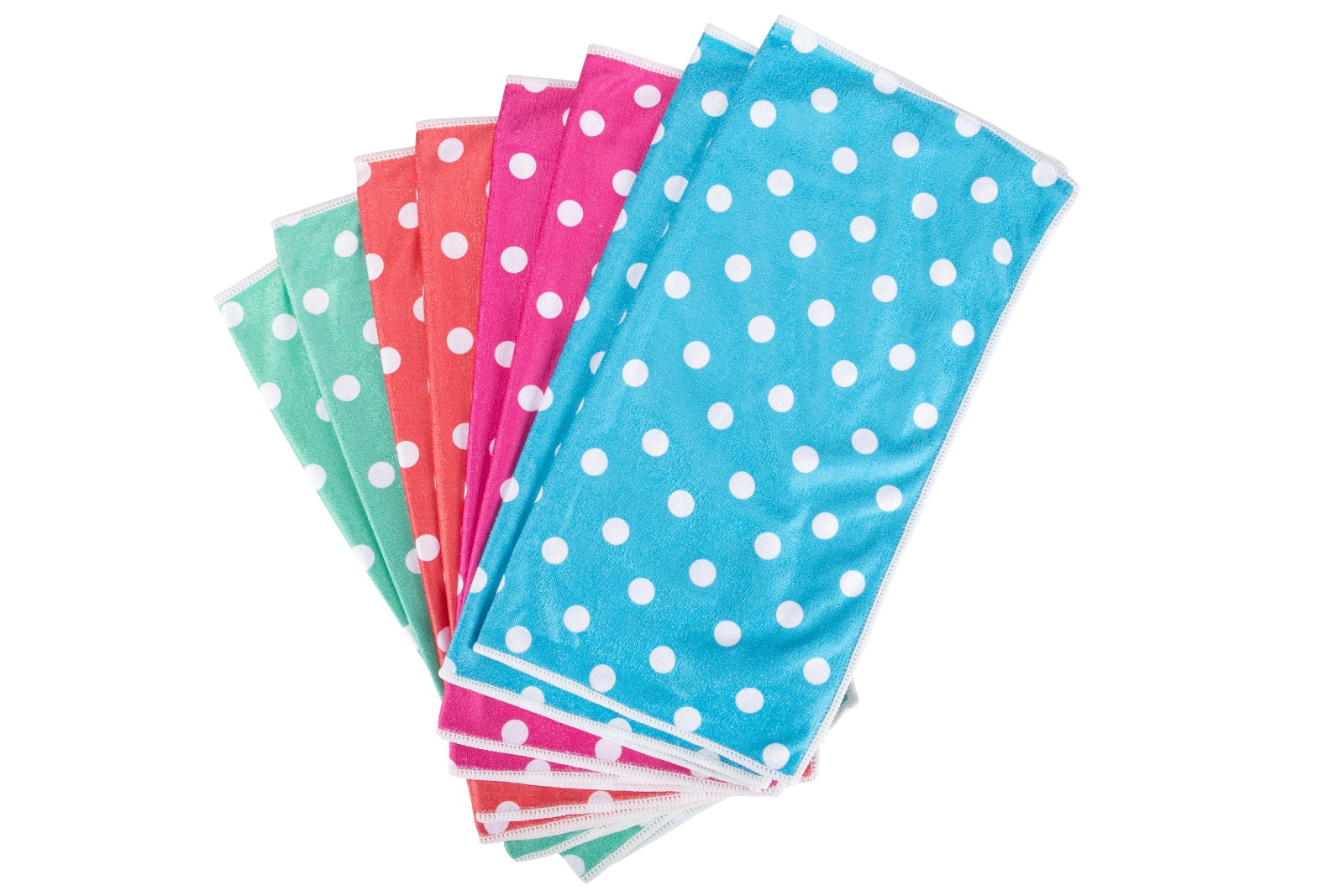 AQUA-CLEAN-Kristall-Reinigungstucher-im-Punktchen-Design-8tlg-bunt AQUA CLEAN Kristall Reinigungstücher im Pünktchen-Design 8tlg. neu Bunt