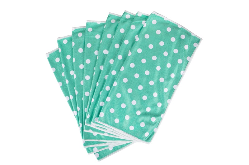 aqua clean mikrofasertücher 8tlg.pünktchen design farbe grün
