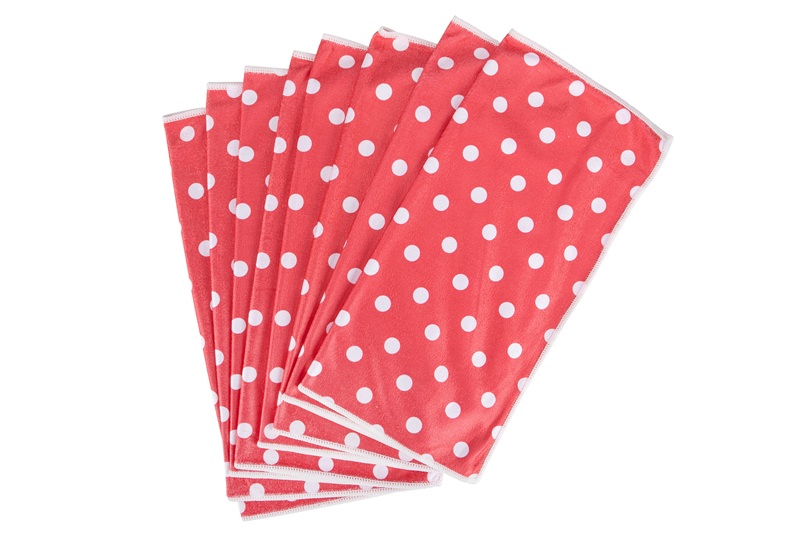 aqua clean mikrofasertücher 8tlg.pünktchen design farbe rot