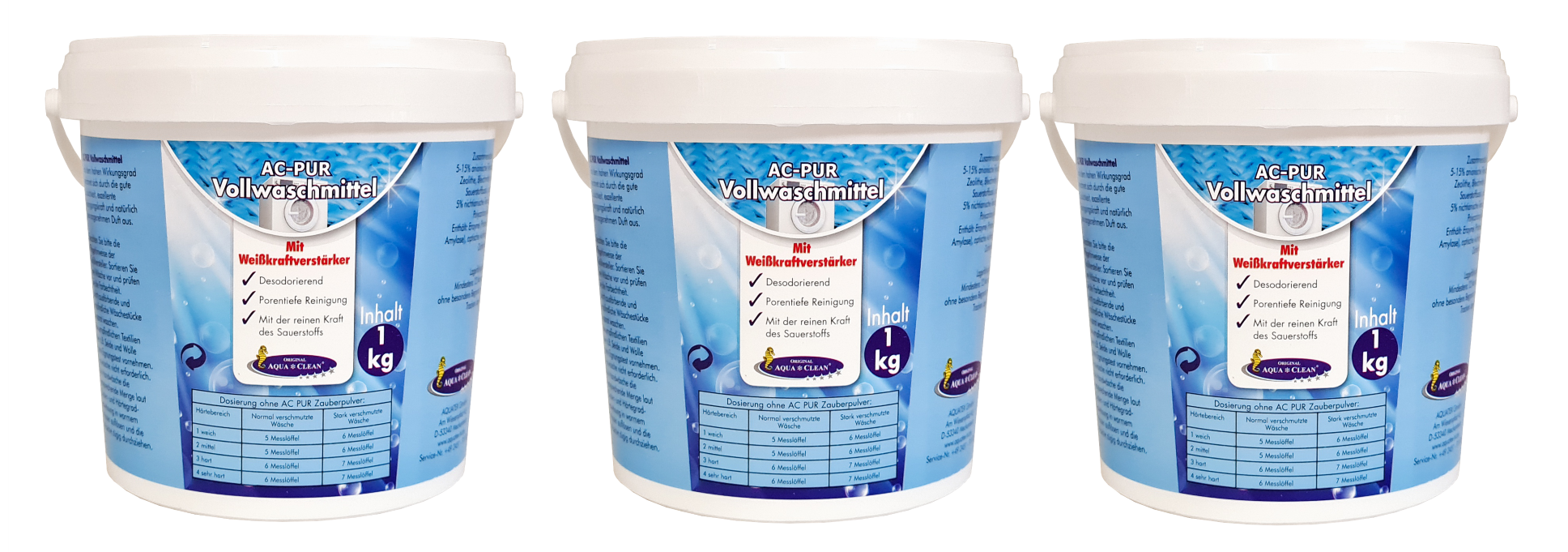 AC-PUR Vollwaschmittel 3x 1kg