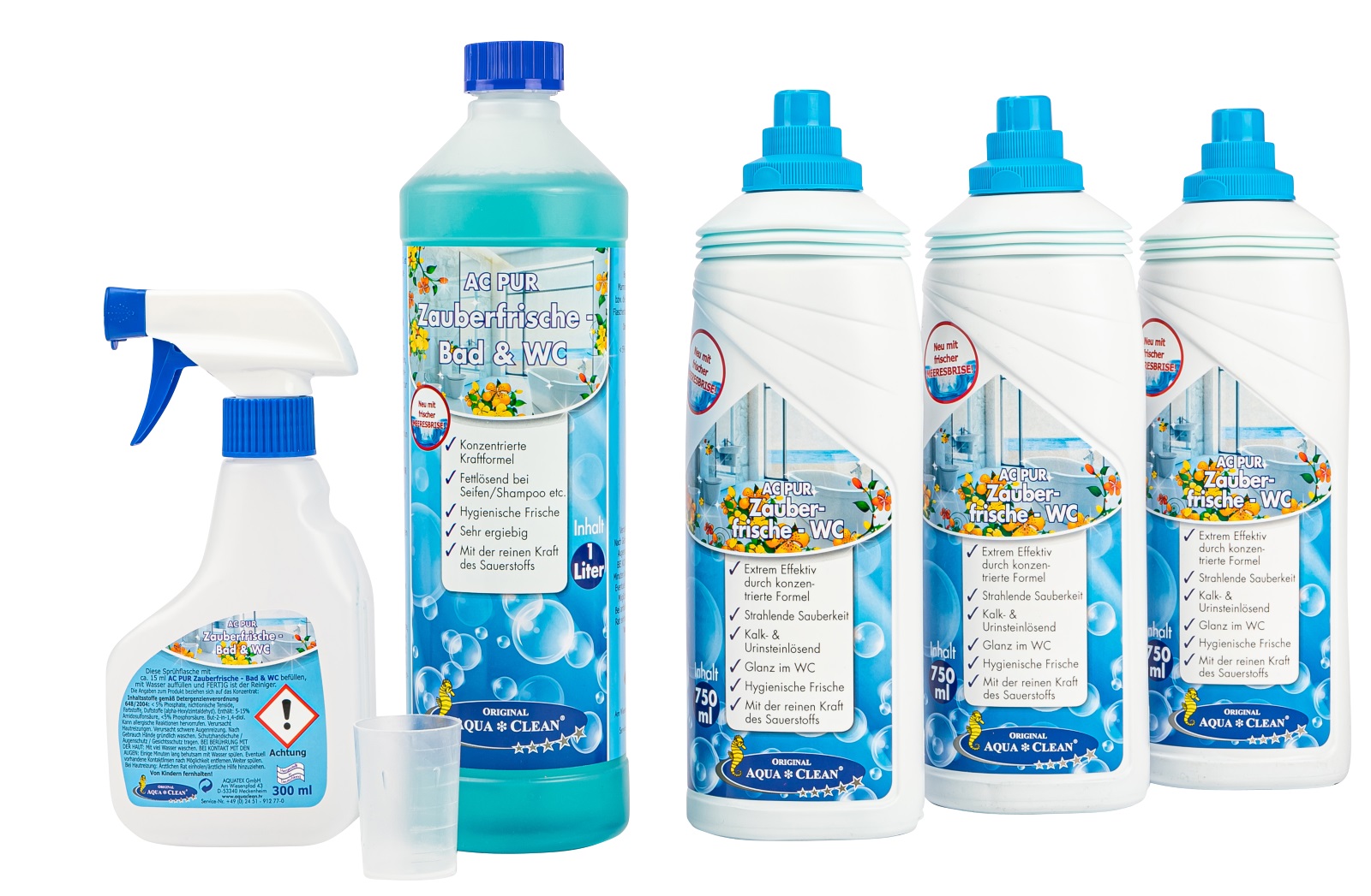 AQUA CLEAN PUR Zauberfrische WC & Sanitär- Intensivreiniger 4tlg.