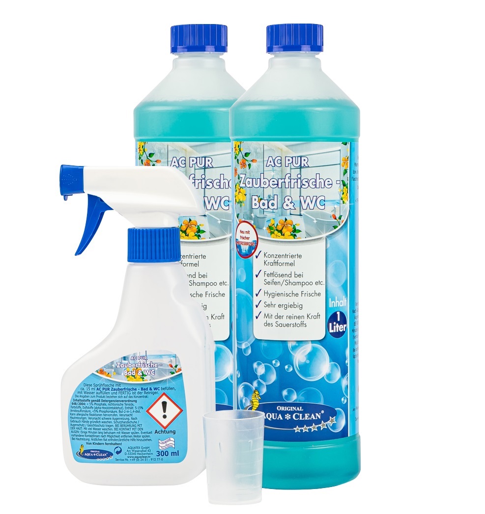 AQUA CLEAN PUR Zauberfrische Bad und WC Reiniger Konzentrat 2x 1l