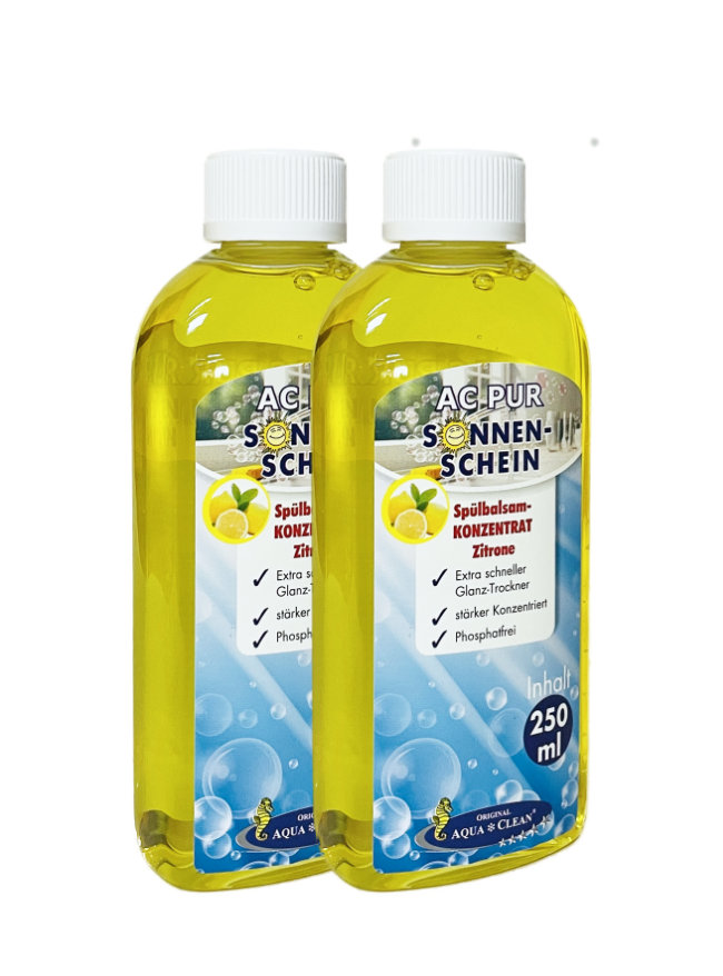 AQUA CLEAN PUR Sonnenschein Spülbalsam Konzentrat 2x 250ml Zitrone