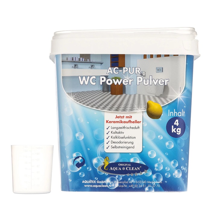 AQUA CLEAN PUR WC Power Pulver 4 kg, WC-Reiniger mit Aktivschaum und Keramikaufheller