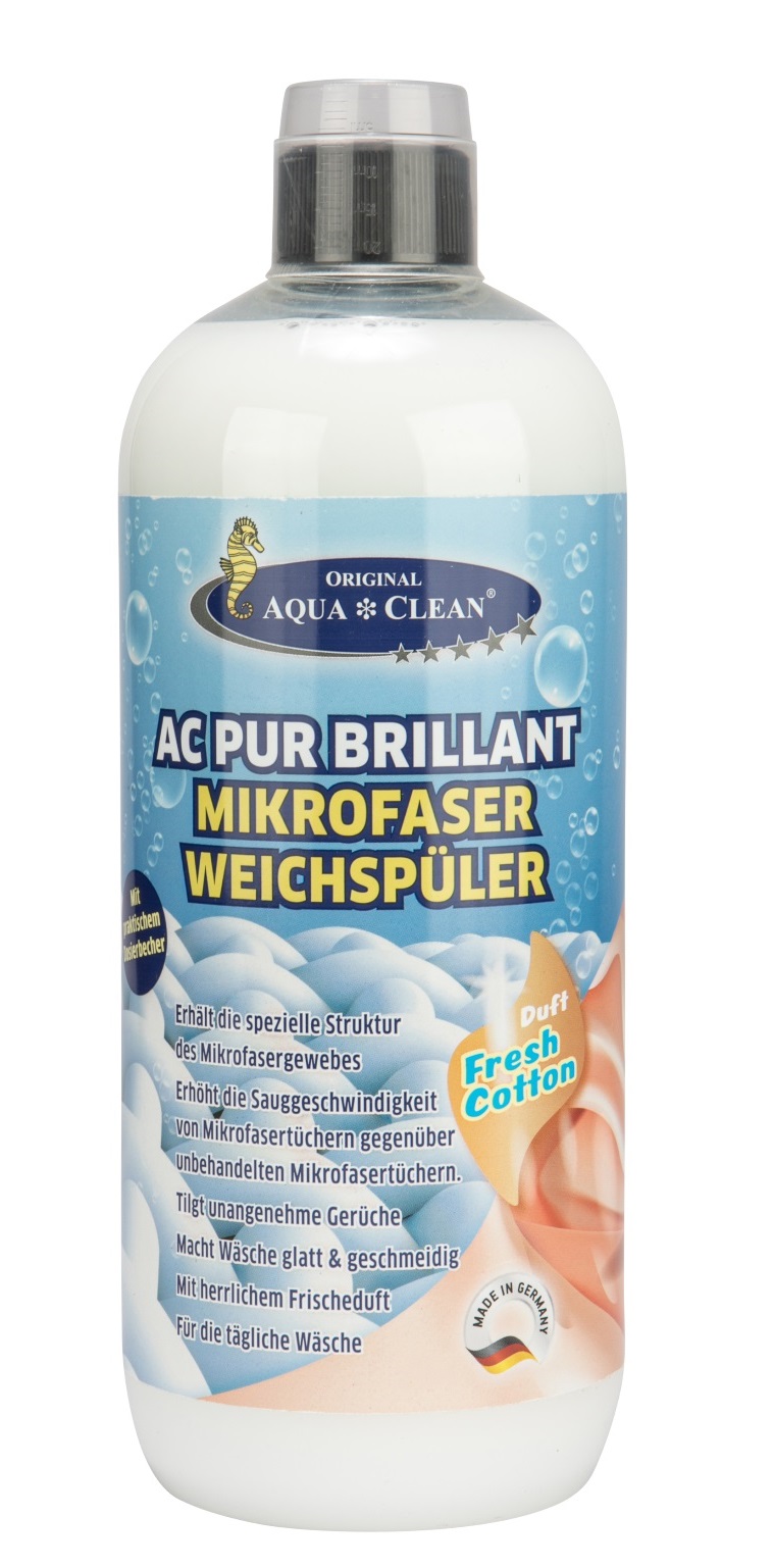 AQUA CLEAN PUR Brillant Weichspüler für Mikrofaser Fresh Cotton 1 l