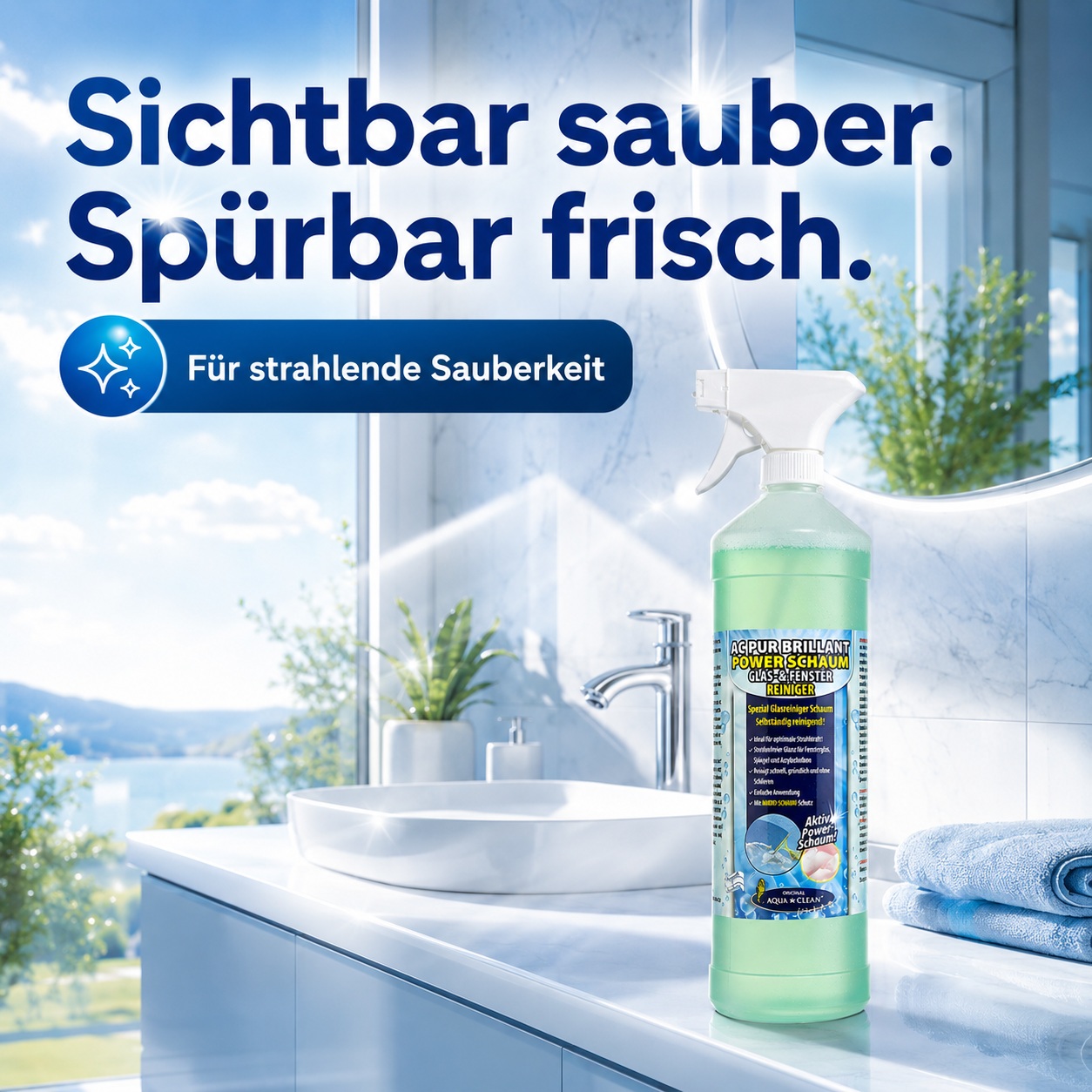 AC PUR BRILLANT POWER SCHAUM Glas- und Fensterreiniger für sichtbar saubere und frische Glasflächen